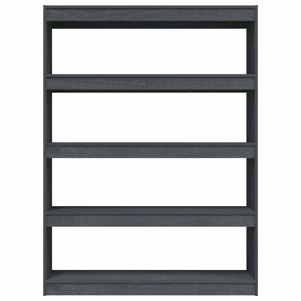 Book Cabinet Grey 100x30x135.5 cm Solid Pinewood Room Divider Standing Shelf