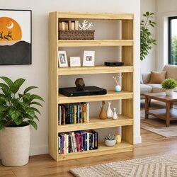 Wooden Book Cabinet Room Divider 100x30x167.5 cm Brown Standing Shelf Storage