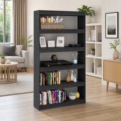 Grey Pinewood Book Cabinet