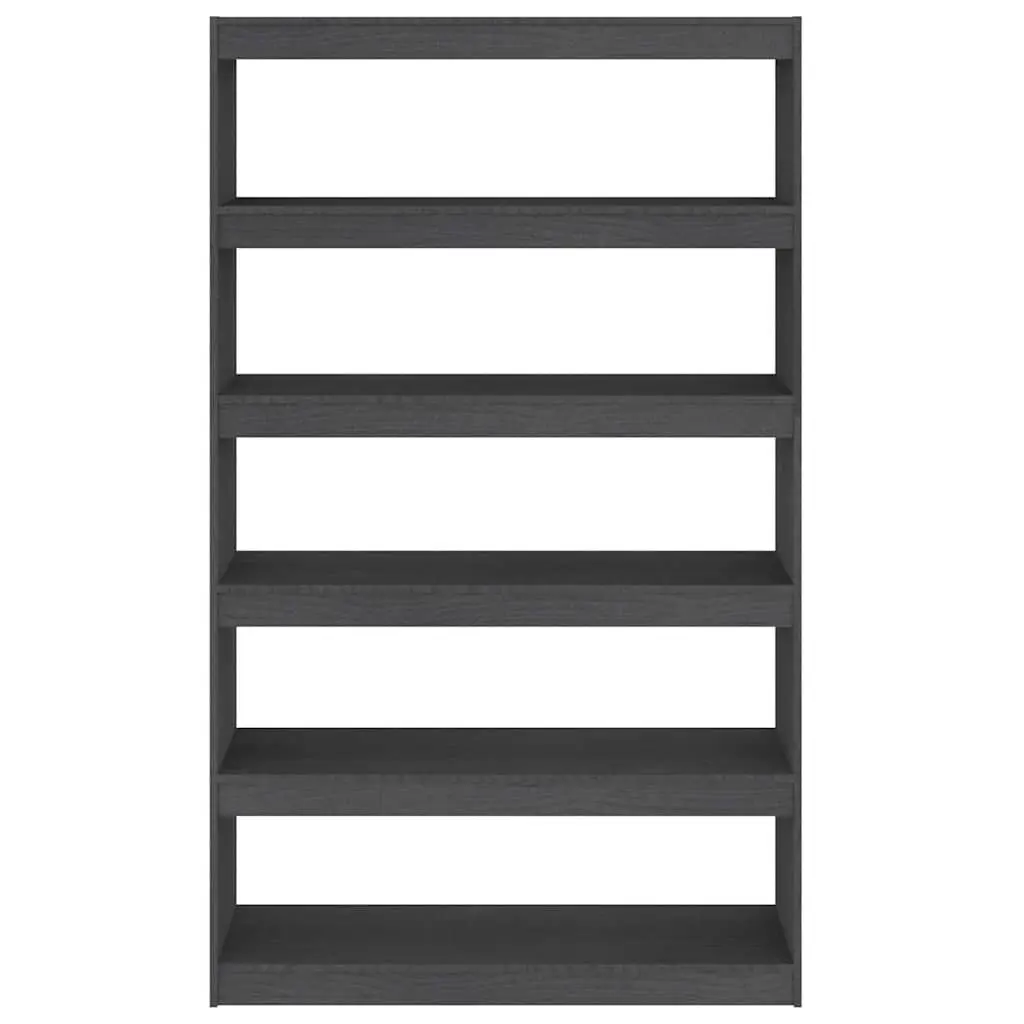 Pinewood Storage Shelf Grey Room Divider Book Cabinet Standing Solid 100x30x1675cm