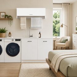 Compact White Wardrobe Cabinet: 100x32.5x35 cm