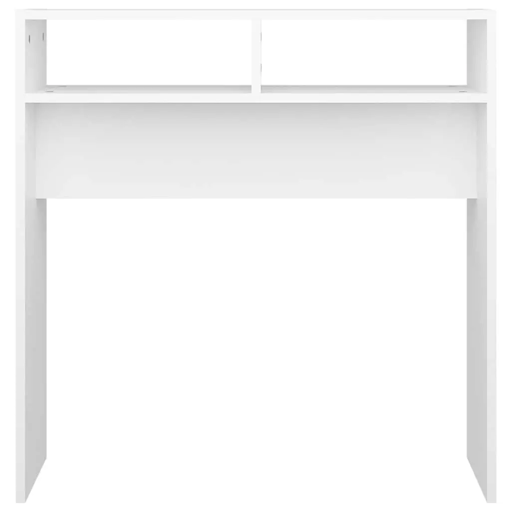 Console Table White Compact Engineered Wood Storage for Hallway Entrance Living Room
