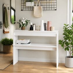 Compact White Console Table: Functional and Stylish
