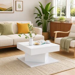 White Coffee Table 57x57x30 cm
