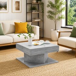 Grey Coffee Table with Concrete Effect 57x57x30 cm