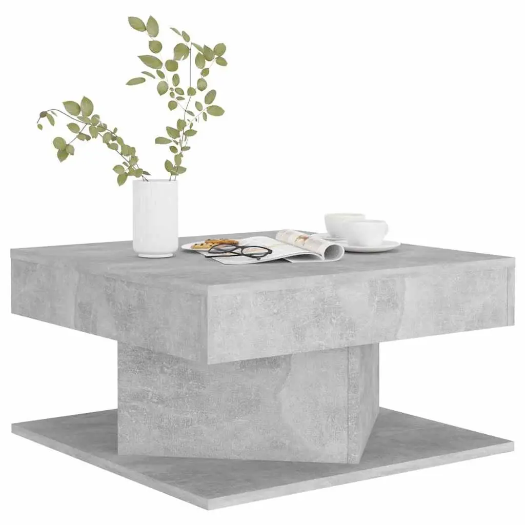 Coffee Table Grey 57x57x30 cm Engineered Wood Concrete Effect Accent Storage