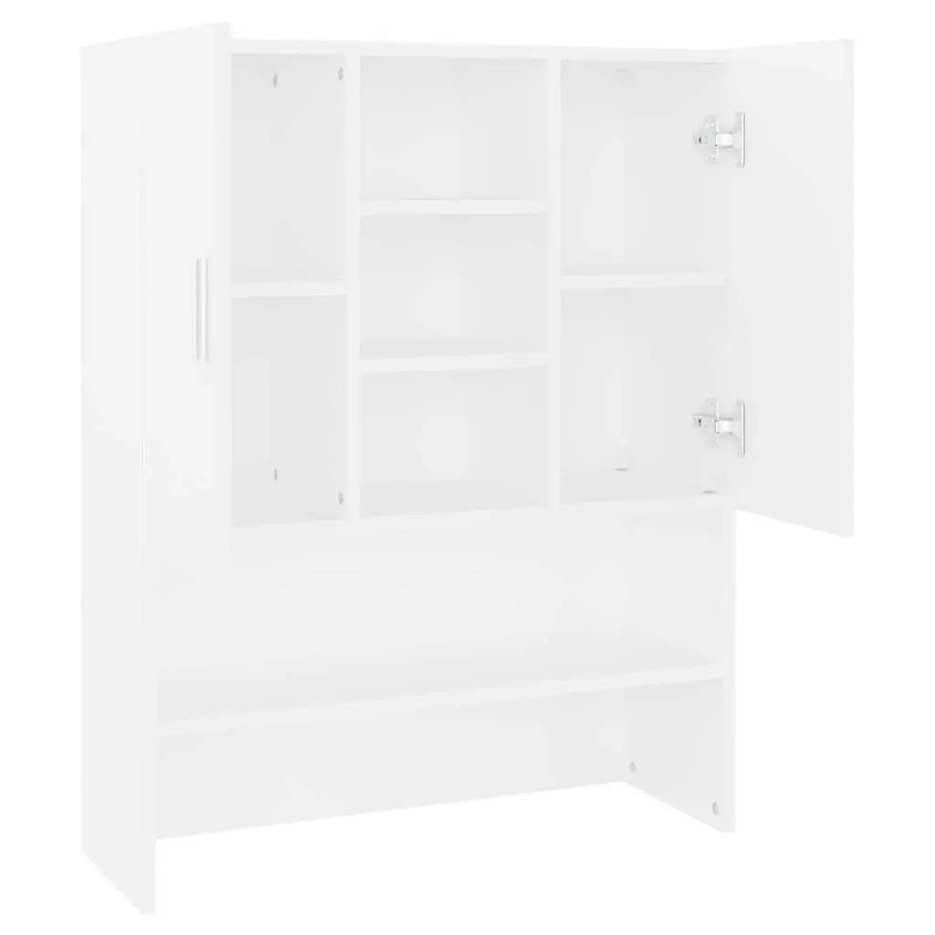 Bathroom Cabinet White 70.5x25.5x90cm 2 Doors Organiser