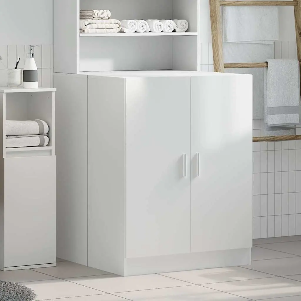 Bathroom Storage Cabinet White 2 Doors Durable Organiser
