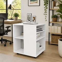 White Rolling Storage Cabinet for Easy Organization