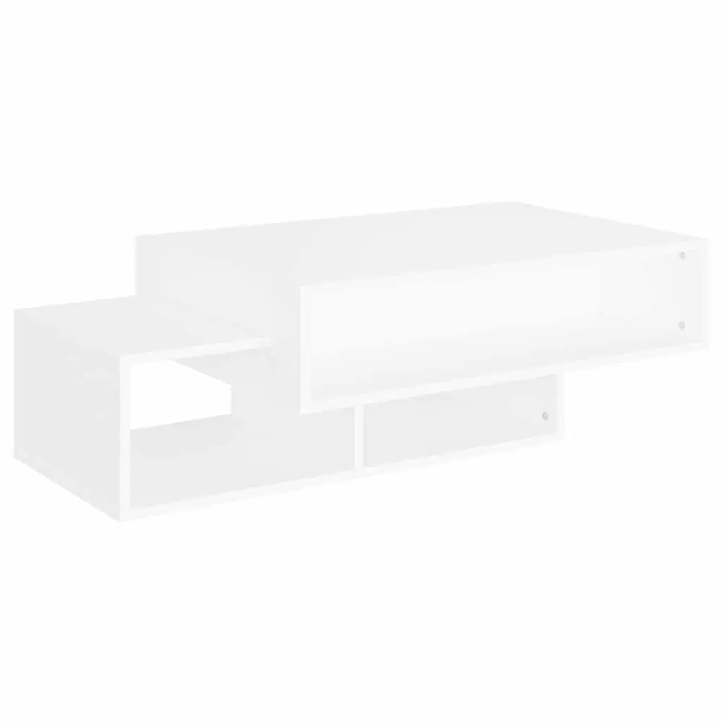 Coffee Table White 105 x 55 x 32 cm Storage Compartments Living Room Accent Furniture Display