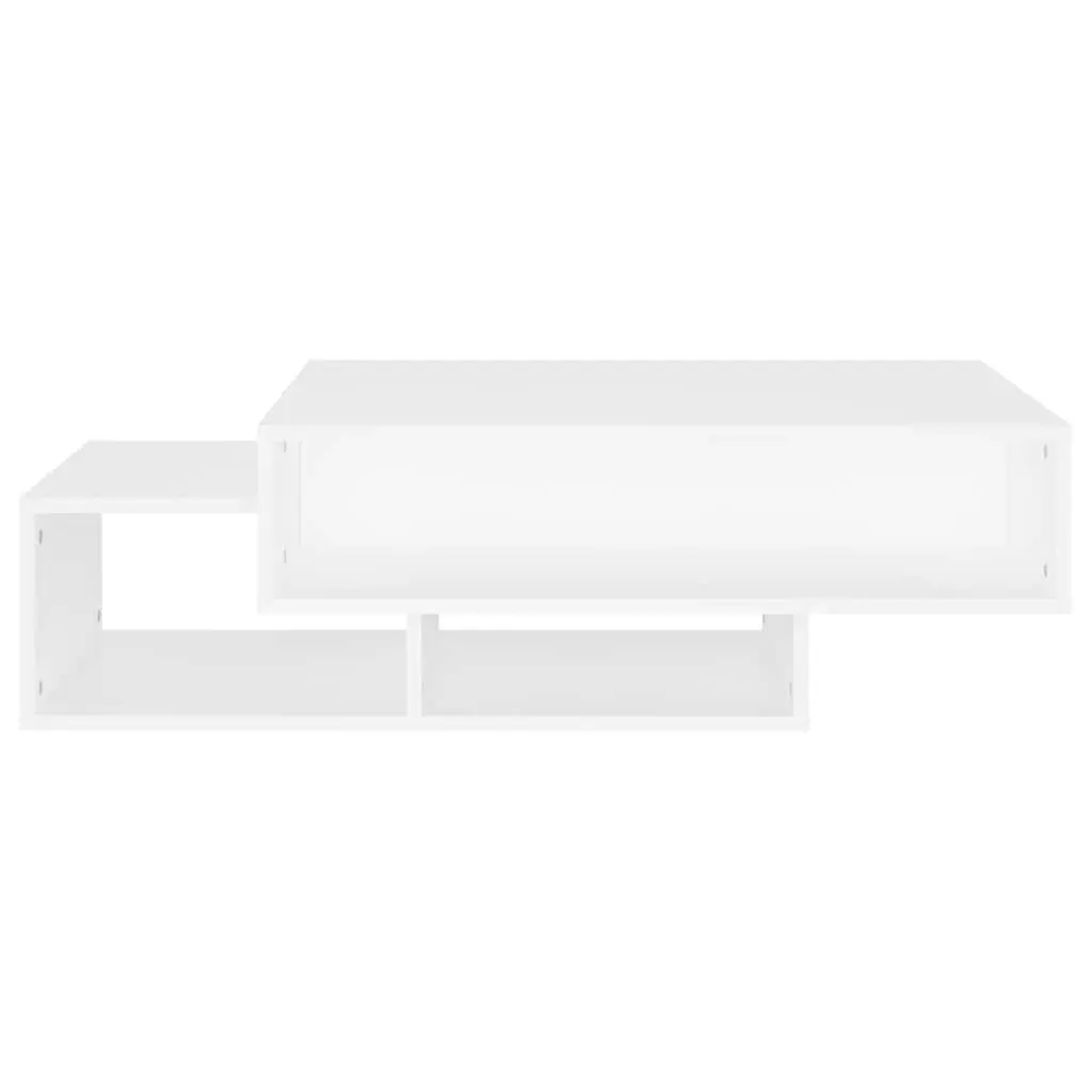 Coffee Table White 105 x 55 x 32 cm Storage Compartments Living Room Accent Furniture Display