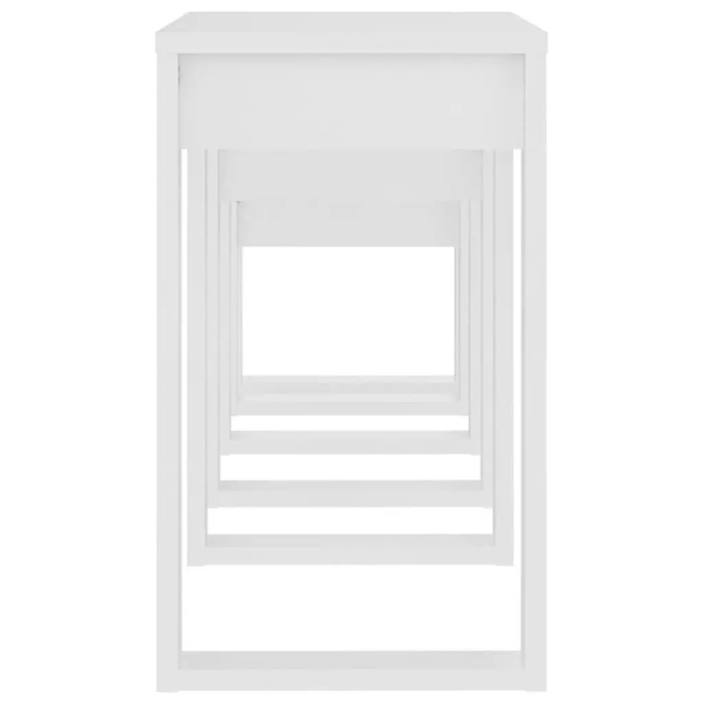 Nesting Tables White 3 Piece Set Space Saving Side Tables