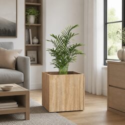 Compact Brown Planter Box in Engineered Wood 40x40x40 cm