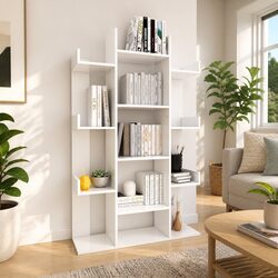 Compact and Functional Book Cabinet in White