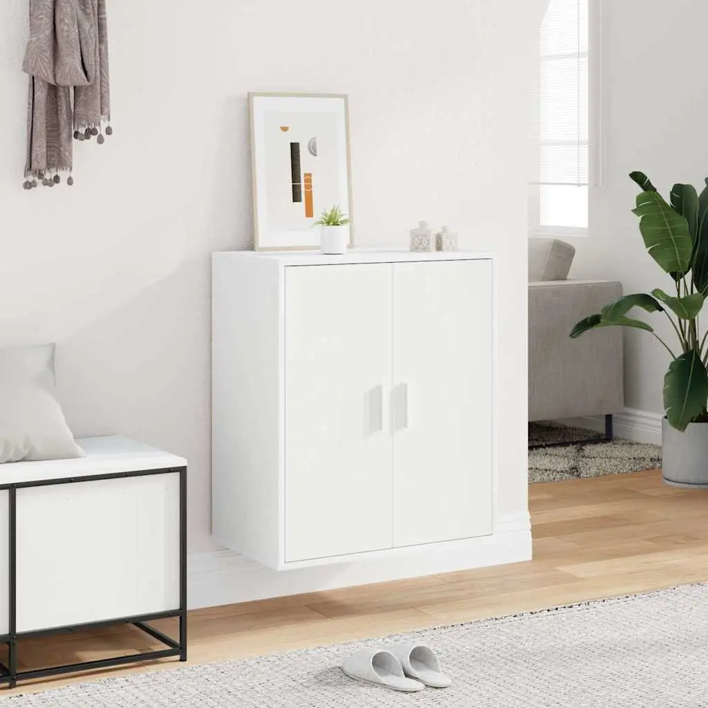 Shoe Cabinet White 60x35x70cm Engineered Wood 5 Shelves Storage Organiser