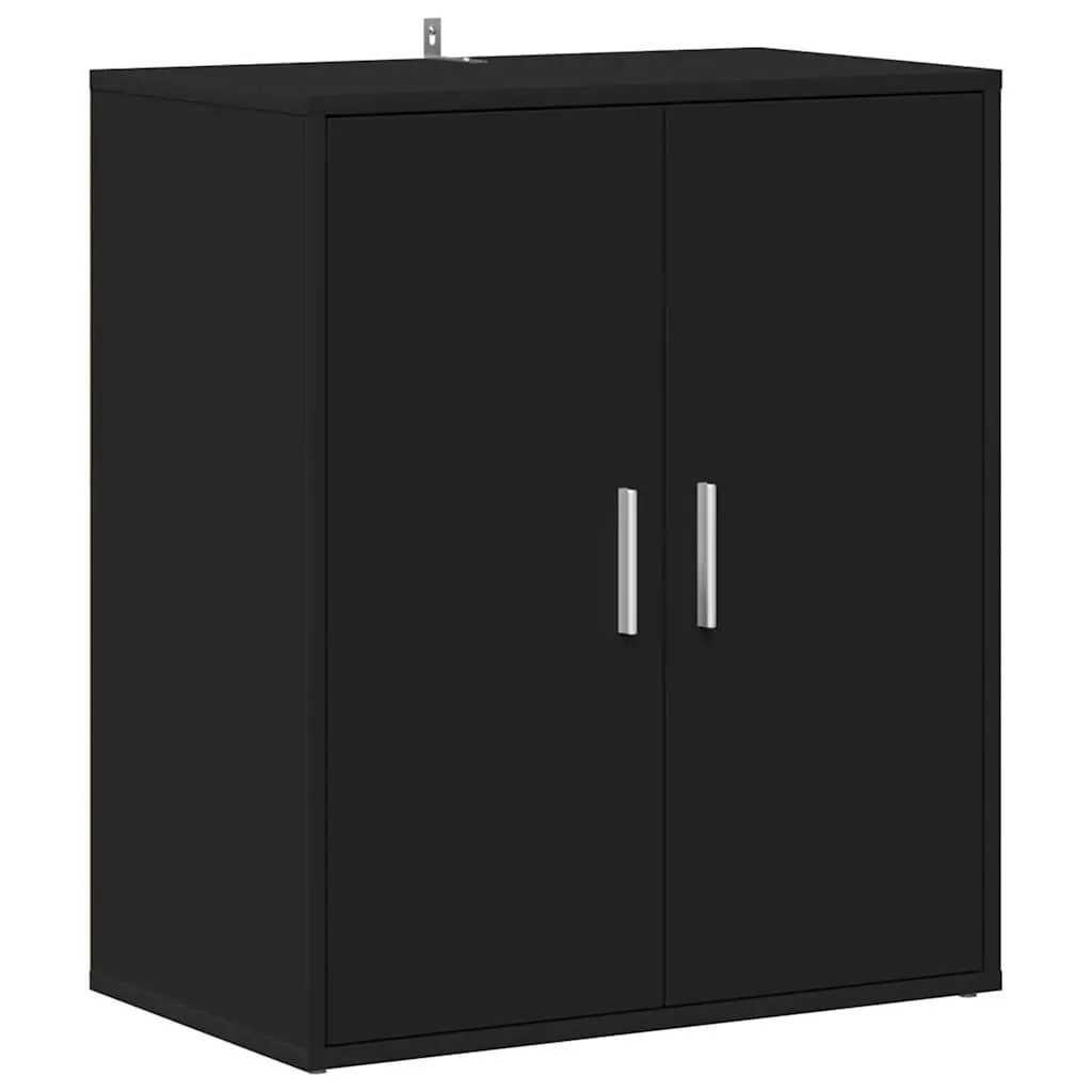 Shoe Cabinet Black 5 Shelves Engineered Wood Storage Organiser