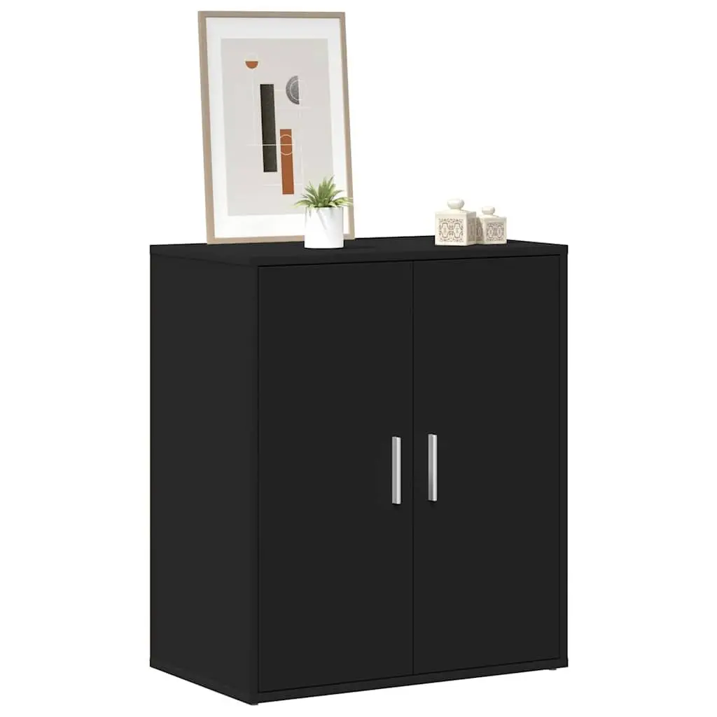 Shoe Cabinet Black 5 Shelves Engineered Wood Storage Organiser