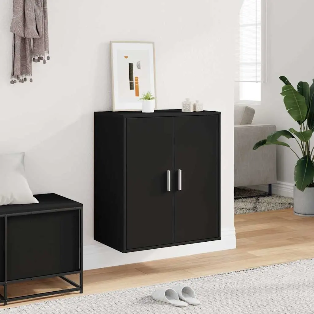 Shoe Cabinet Black 5 Shelves Engineered Wood Storage Organiser