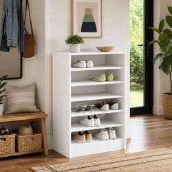 White Shoe Storage Cabinet with 7 Shelves for Easy Access