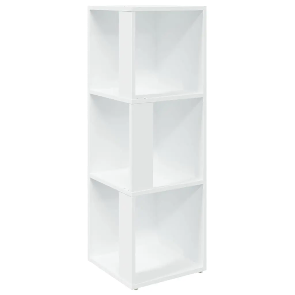 Corner Storage Cabinet White 33x33x100 cm Compact with 3 Storage Compartments