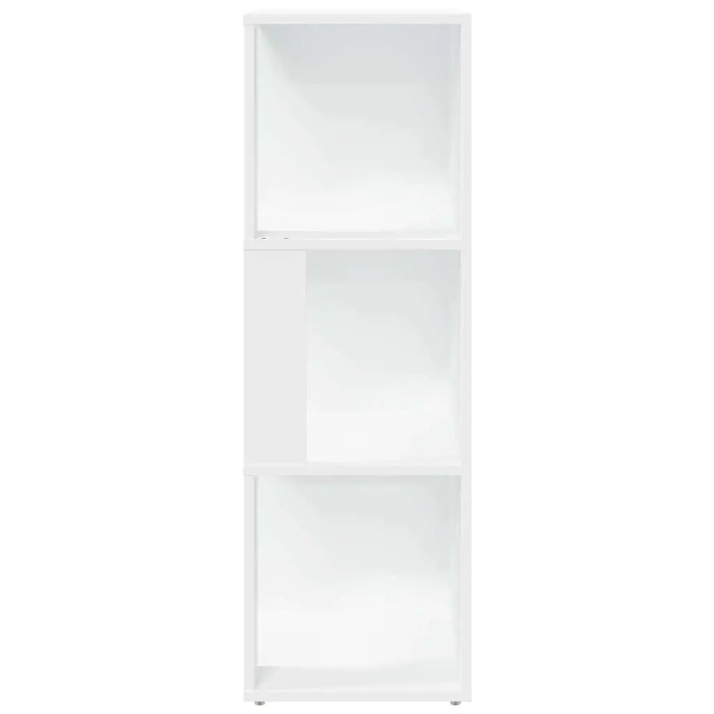 Corner Storage Cabinet White 33x33x100 cm Compact with 3 Storage Compartments