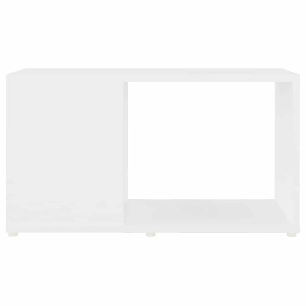 Open Shelving Unit TV Cabinet White Engineered Wood Storage Furniture 60W x 24D x 32H cm