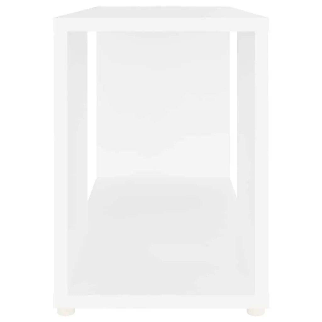 Open Shelving Unit TV Cabinet White Engineered Wood Storage Furniture 60W x 24D x 32H cm