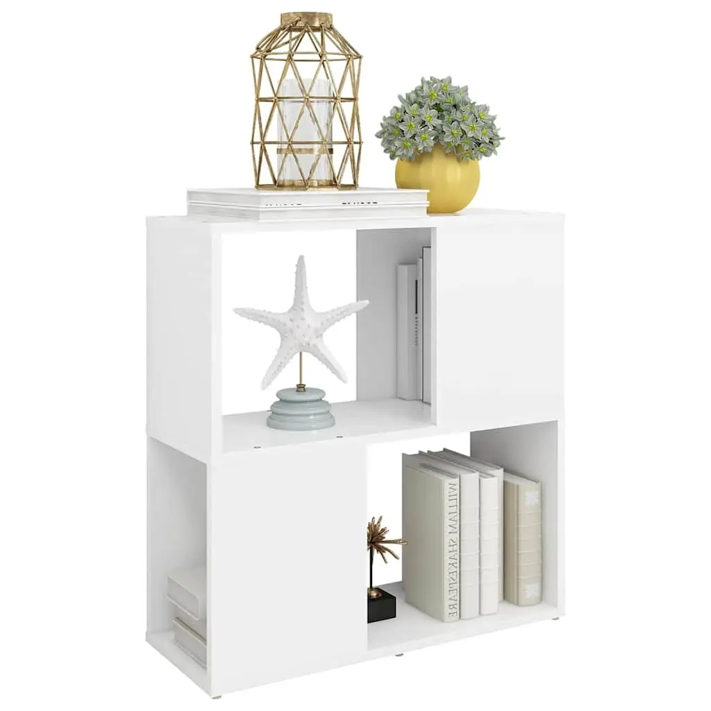 White Book Cabinet 2-Tier Shelving Unit Storage Organiser Modern Aesthetic Home Decor Furniture