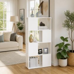 White Book Cabinet with Room Dividing Functionality