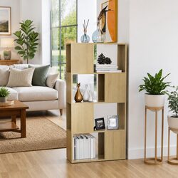 Compact 4-Shelf Book Cabinet Room Divider, Sturdy Design