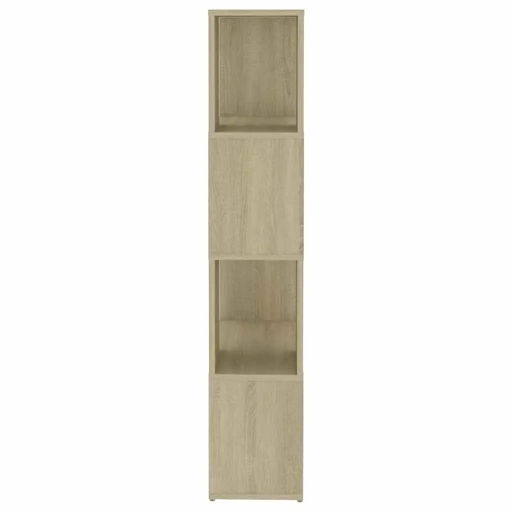 Book Cabinet Room Divider Sonoma Oak 60x24x124.5cm Sturdy Construction 4 Compartments