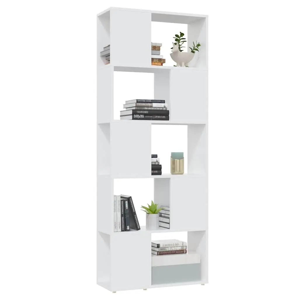 Bookcase White Open Shelving Room Divider Storage Organizer 60W x 24D x 155H cm