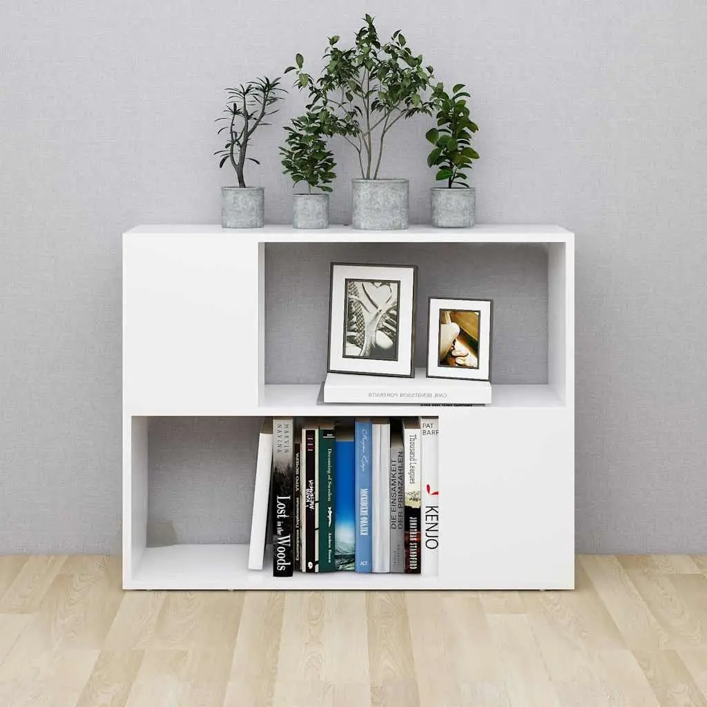 TV Cabinet White 80x24x63cm Open Compartment Storage Unit