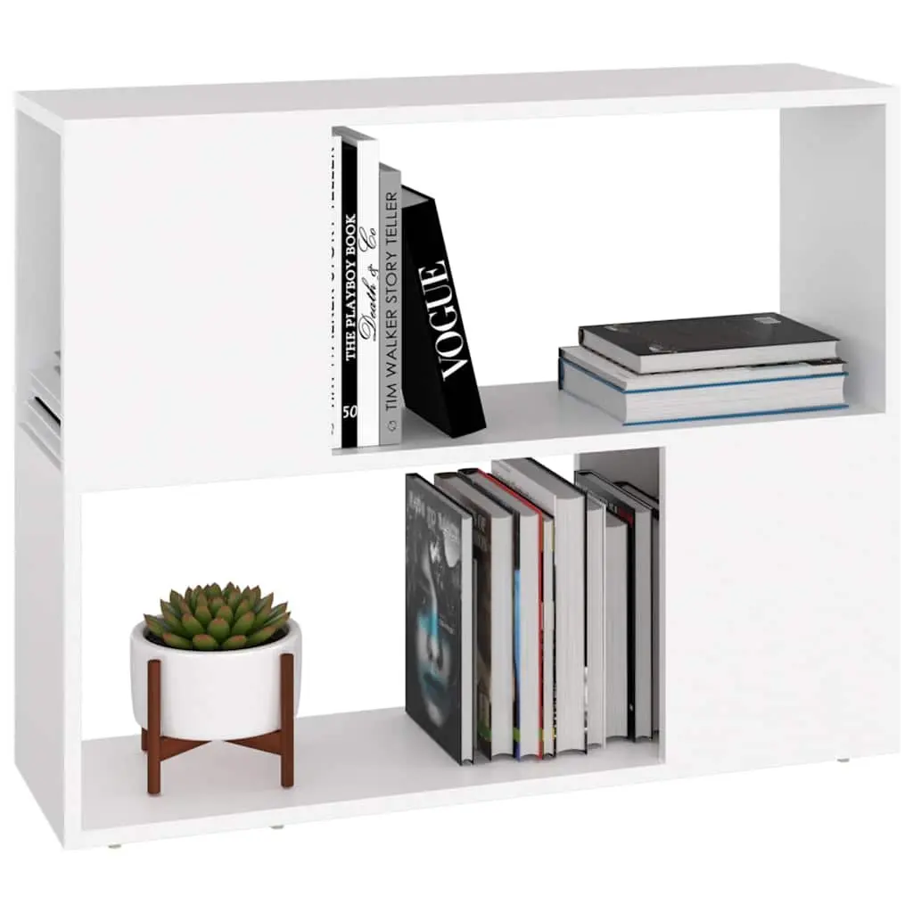 TV Cabinet White 80x24x63cm Open Compartment Storage Unit
