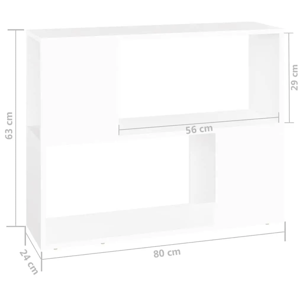 TV Cabinet White 80x24x63cm Open Compartment Storage Unit
