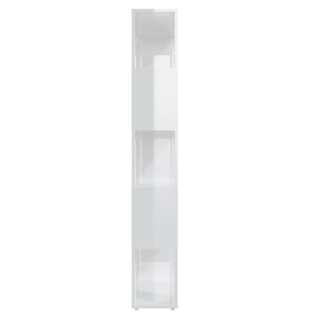 Book Cabinet Room Divider White 80x24x155 cm Engineered Wood 5 Compartment Storage