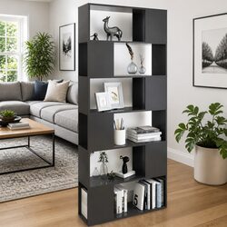 Compact Grey Room Divider and Storage Unit