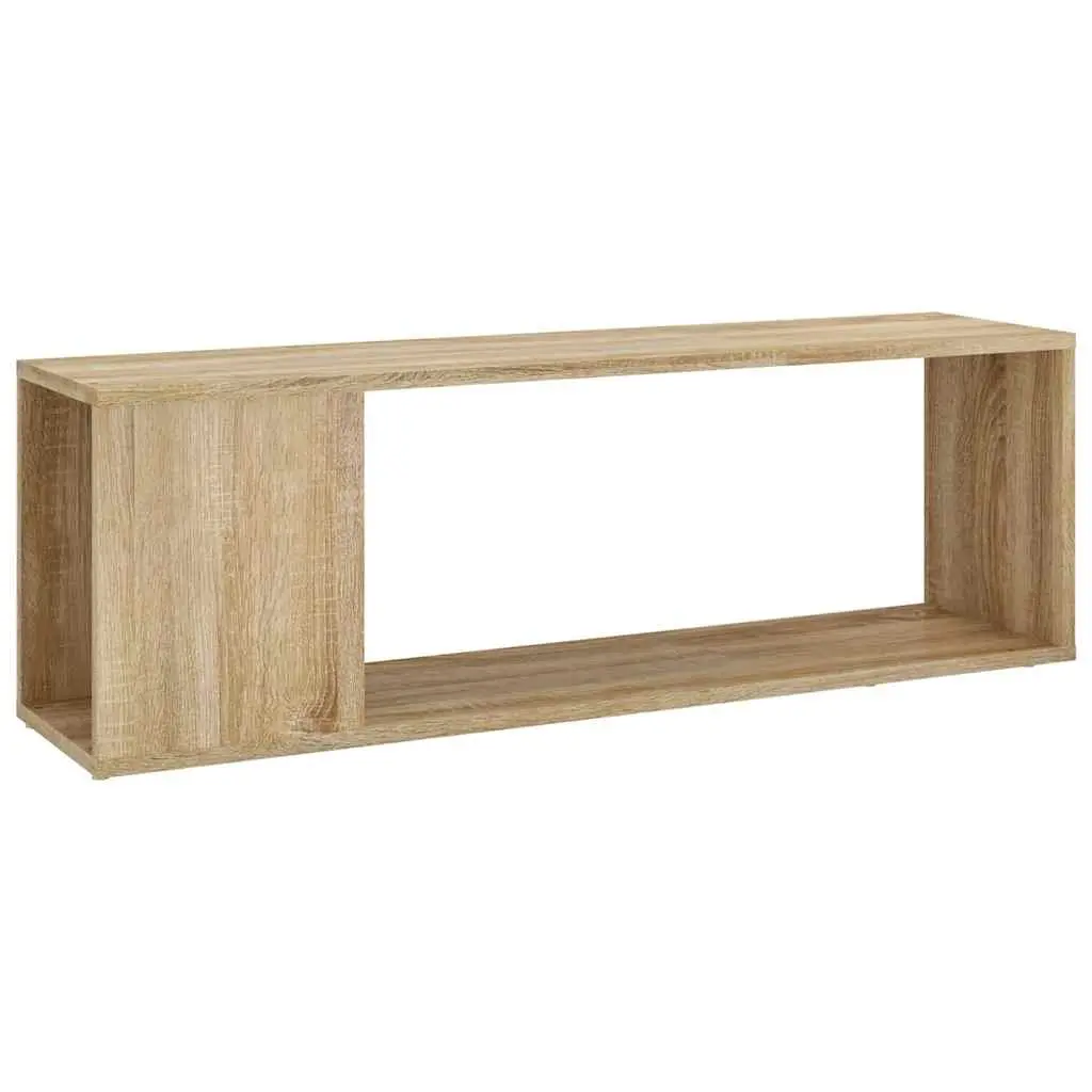 Brown TV Cabinet Engineered Wood Storage Unit with 2 Shelves for Organized Display 100x24x32cm