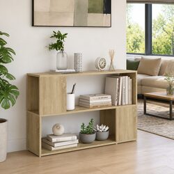 Book Cabinet Sonoma Oak Open Shelving Storage Unit Brown Engineered Wood