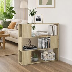 Book Cabinet Room Divider Brown Shelving Unit Storage Organizer 100x24x94cm