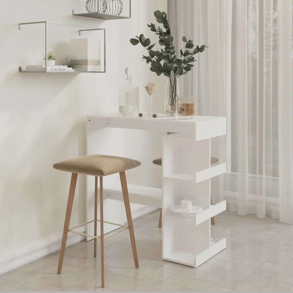 Bar Table White Space-Saving with Storage Racks