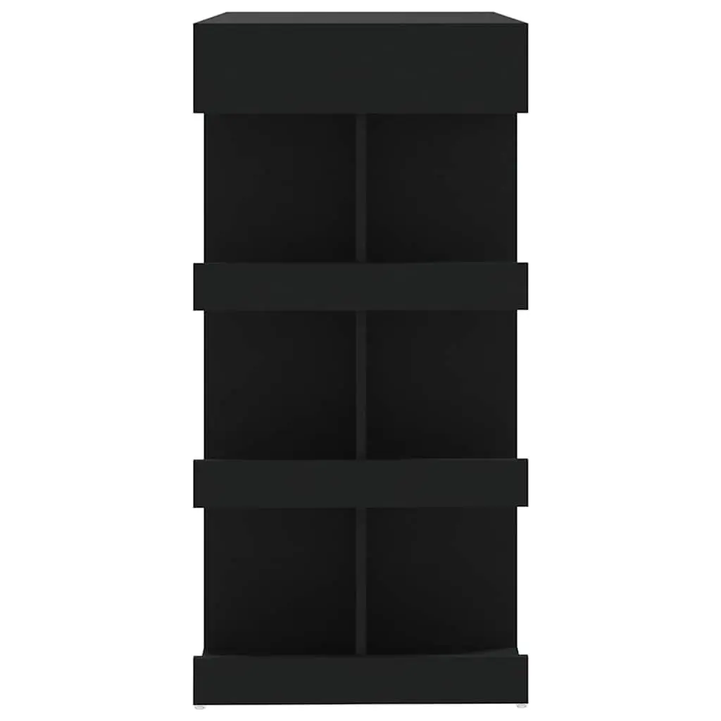 Bar Table Black Compact with Storage Racks High Top Counter