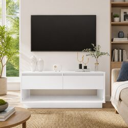 Compact White High Gloss TV Cabinet for Your Living Room