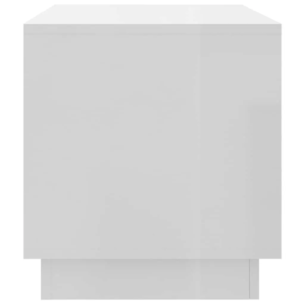 TV Cabinet White High Gloss Lowboard 102cm Durable Storage Unit with Drawers