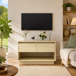 Beige TV Cabinet: Quality Storage with Sturdy Design