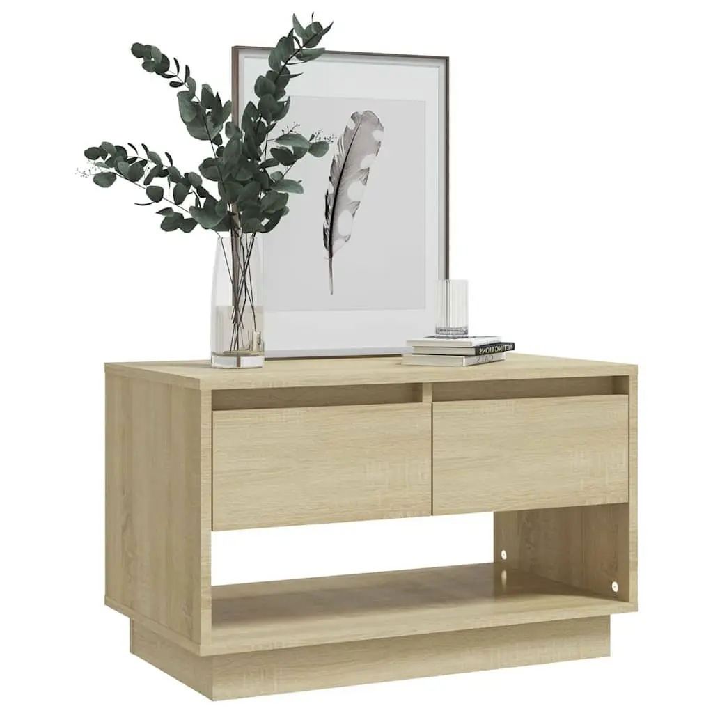 TV Cabinet Beige Engineered Wood Living Room Storage Lowboard with Drawers