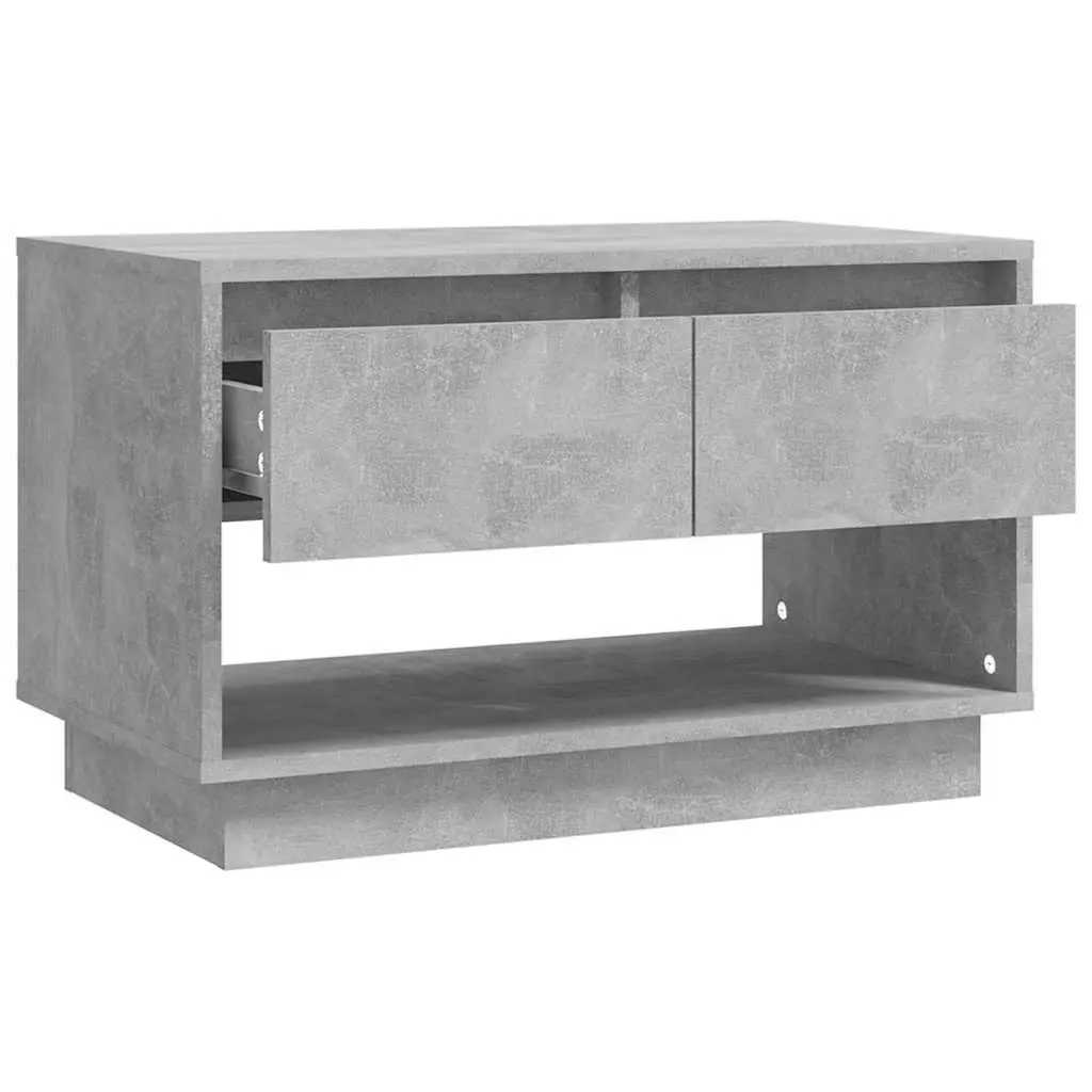 TV Cabinet Concrete Grey 70 x 41 x 44 cm 2 Drawers Open Compartment