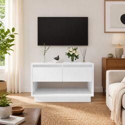 White TV Cabinet with Storage