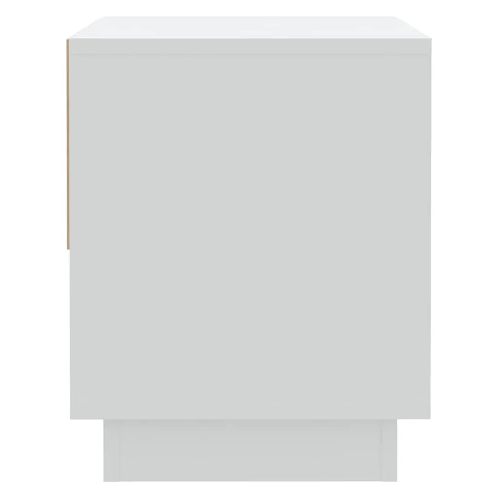 White Bedside Cabinet Nightstand with Open Compartment and Drawer Engineered Wood 45x34x44cm