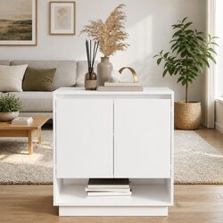 Compact White Sideboard with Storage Options